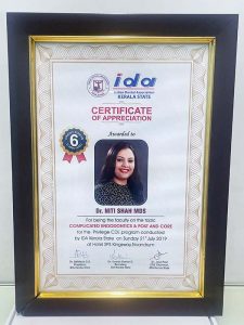 Awards & Recognition Picture of Dr Niti Shah Nagrath who is the Co-Founder of The Dental House Mumbai, The most prominent Dentist in Chembur