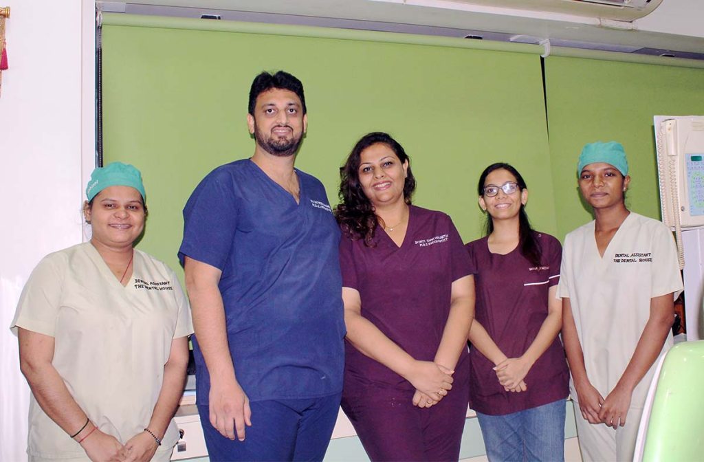Orthodontist Dr Hitesh Nagrath, Endodontist Dr Niti Shah Nagrath with their team at The Dental House Mumbai, which is the Best Dental Clinic in Chembur Mumbai